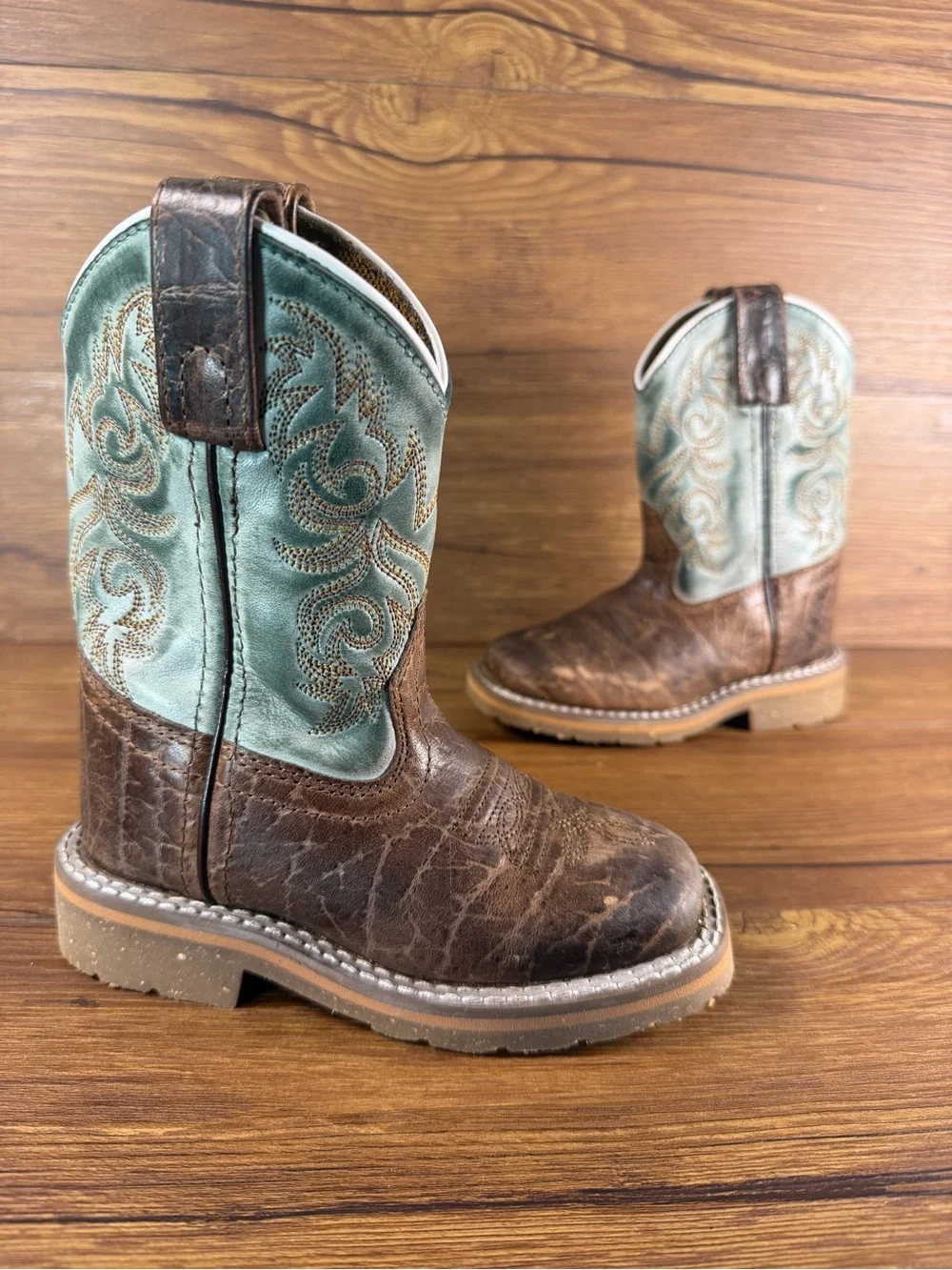 Dan Post Square Toe Cowboy Boots Boy’s Size 9C Shoes